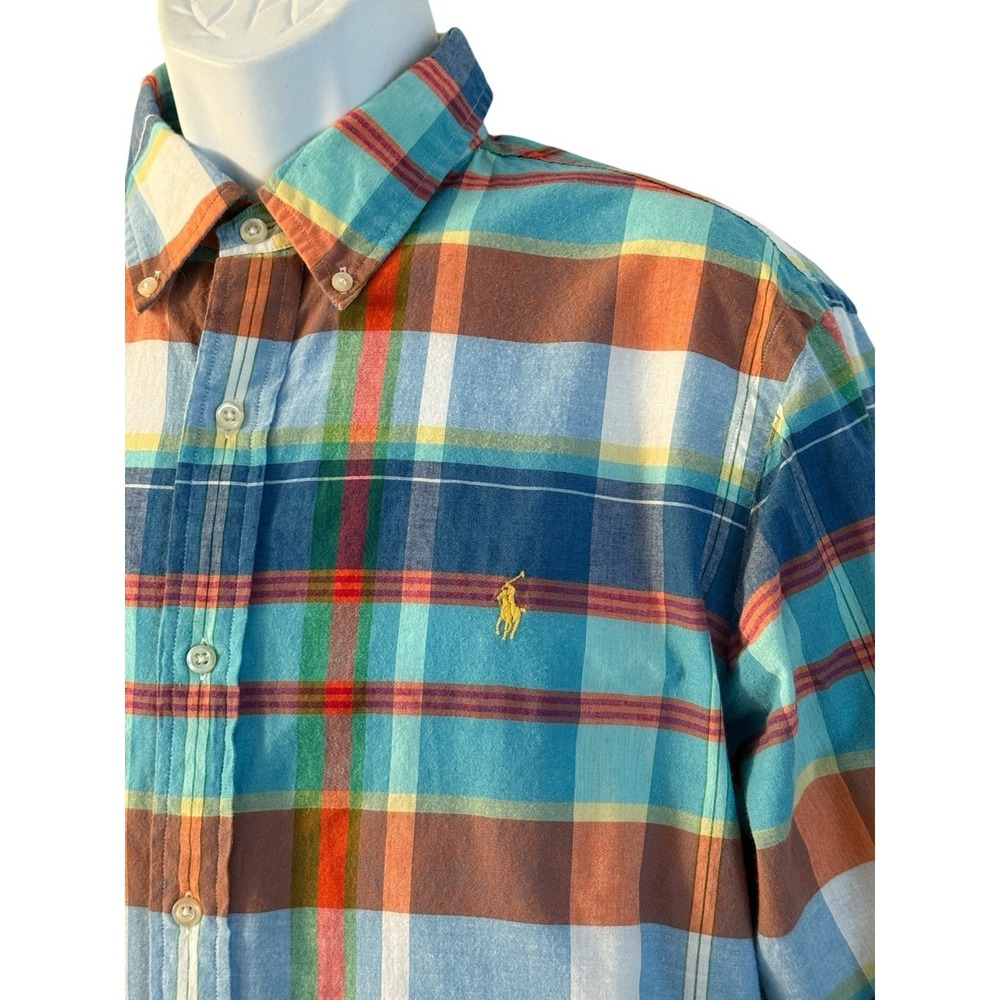 Polo Ralph Lauren‎ Indian Madras Long Sleeve Button Shirt Mens L Plaid Spring